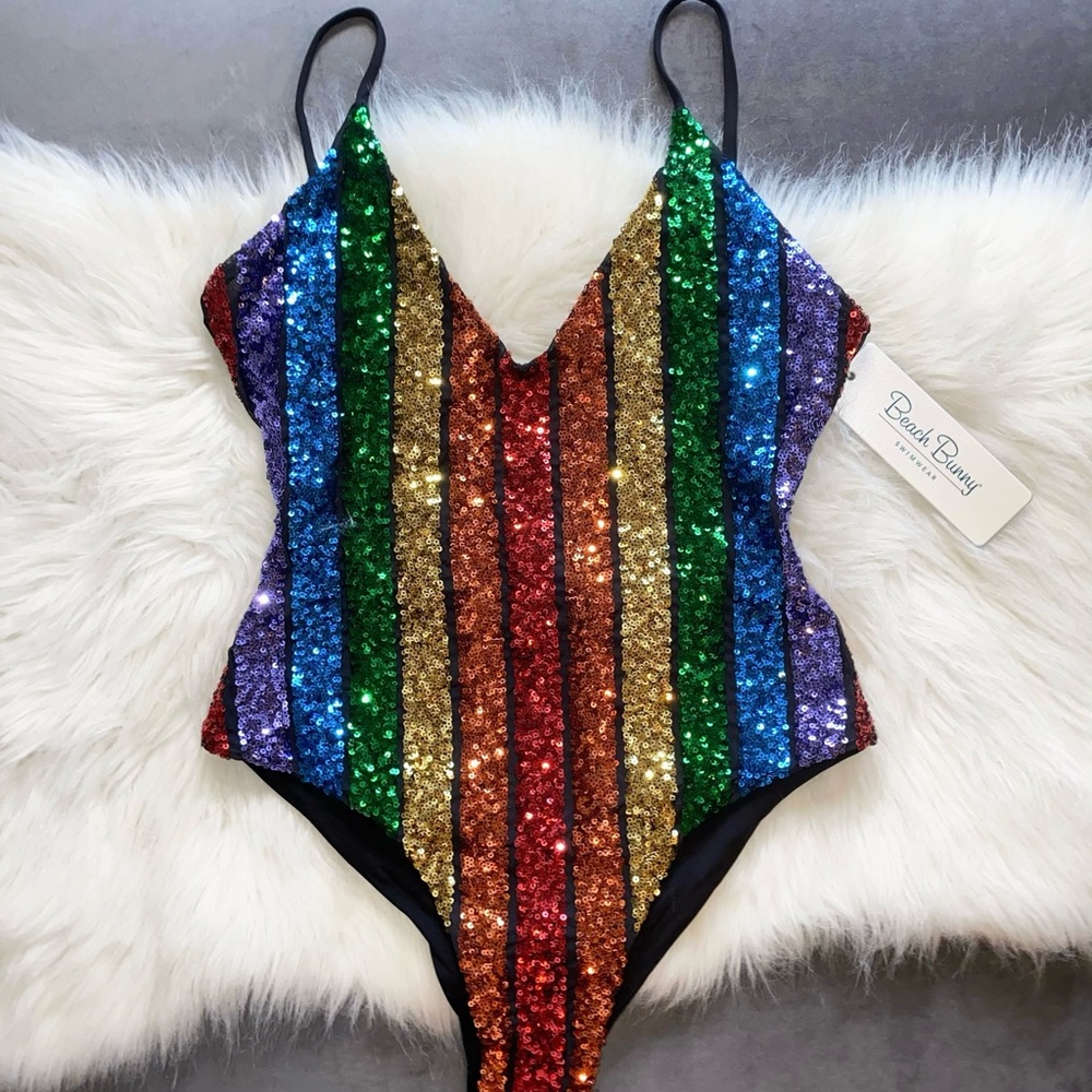 Beach Bunny Rainbow Sequin Swimsuit  🌈